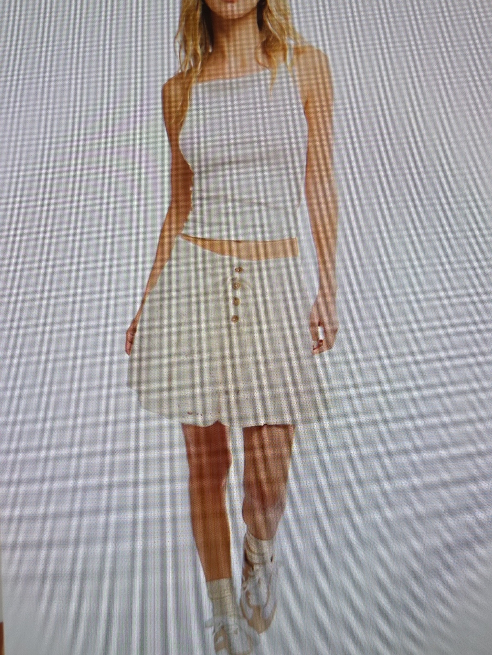 Free People White Tiered Eyelet Mini Skirt 100 Cotton